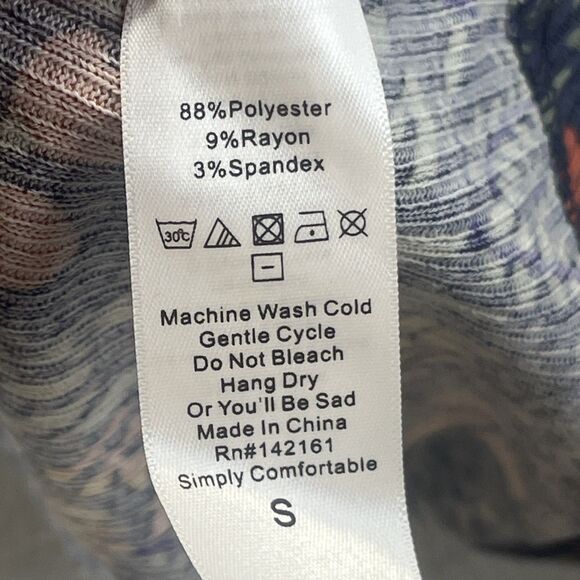 LuLaRoe Sarah Cardigan Open Front Long Duster Blue Yellow Orange Floral Small - Picture 10 of 11